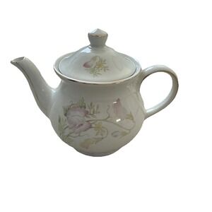 VTG Teapot Windsor Made in England Sadler Pink Yellow Green Floral‎ Flowers EUC